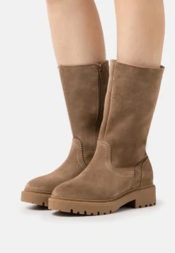 Pier One Leather Winter Boot - Botas - Taupe