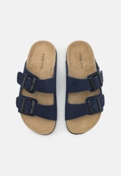Pier One Leather Unisex - Pantuflas - Dark Blue -Pier One feb43abb471d45779a9fed9dbe6c4c2c